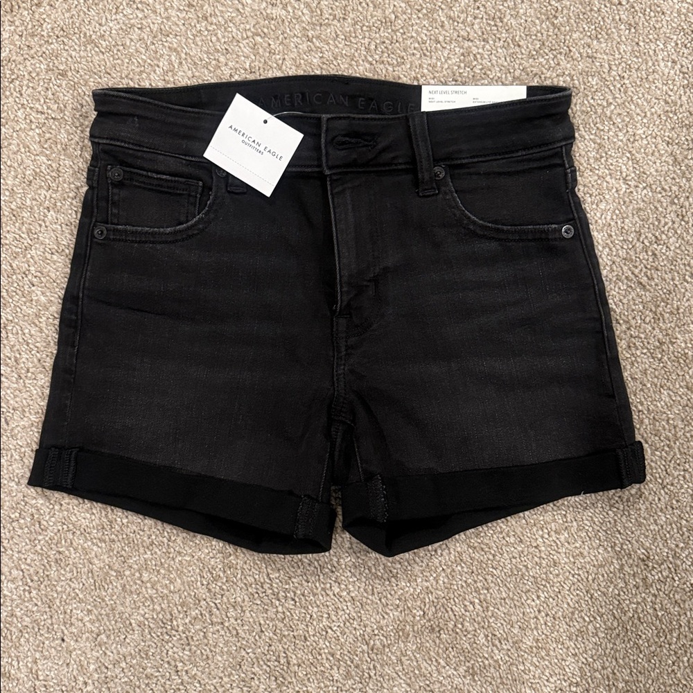 American Eagle Black Denim Shorts